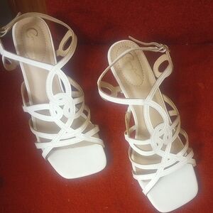 Elegant White Strappy Sandals